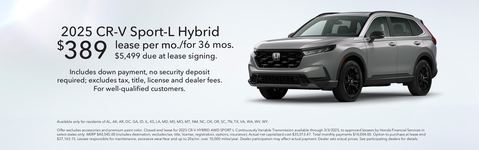 $389 Lease for 36 months!